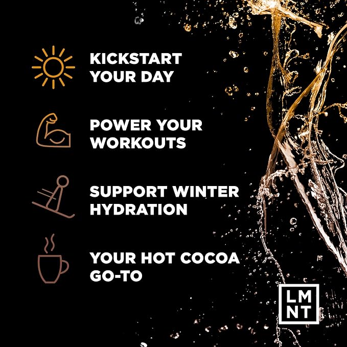LMNT Zero Sugar Hot Chocolate or Coffee Mixer - Chocolate Caramel Salt | Drink Mix | 30-Count
