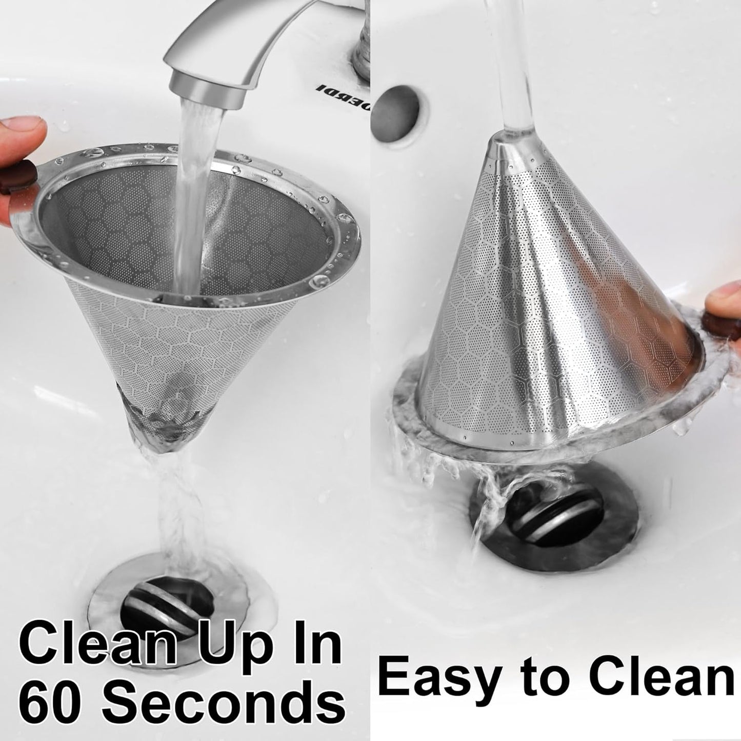 Pour Over Coffee Dripper, Pour-over Filters with 800 Mesh Steel Mesh Optimize Extraction For Rich Coffee Flavor, Stainless Steel Filter, Paperless Pour-over