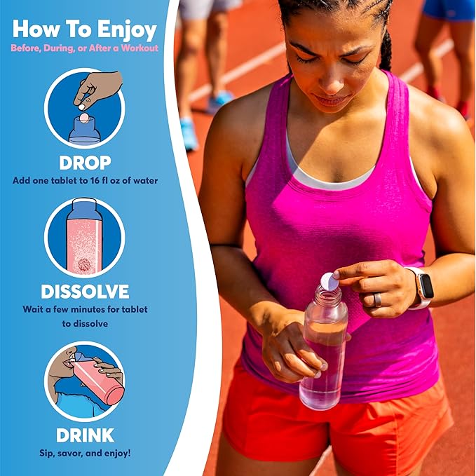 Nuun Sport Electrolyte Tablets - Dissolvable in Water, Watermelon, 5 Essential Electrolytes for Hydration, 1g Sugar Drink Mix, Vegan, Non-GMO, 8 Pack (80 Total Servings)