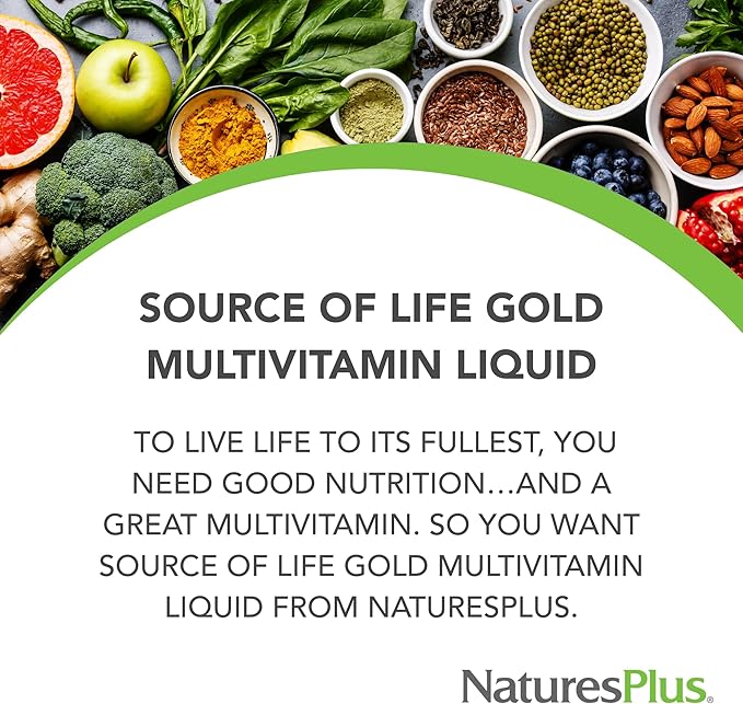 Source of Life Gold Multivitamin Liquid - 30 fl oz, Pack of 2 - Includes Vitamins D3, B12, K2 & Over 120 Whole Food Nutrients - 60 Total Servings