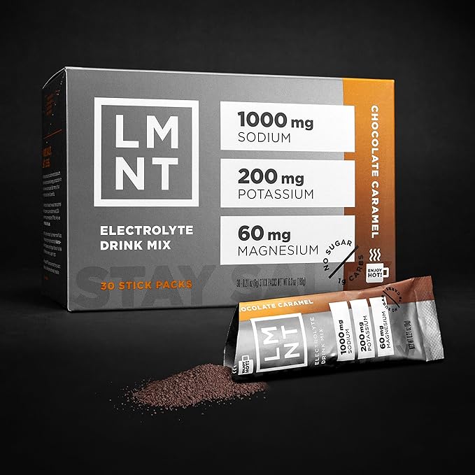 LMNT Zero Sugar Hot Chocolate or Coffee Mixer - Chocolate Caramel Salt | Drink Mix | 30-Count