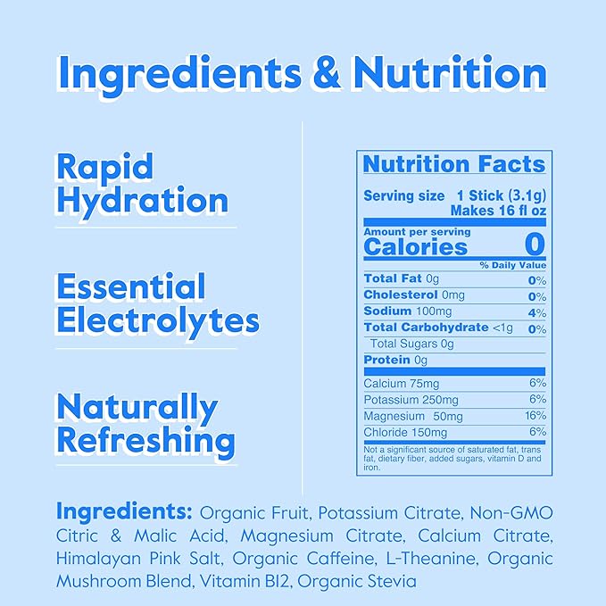 Nectar Energy Booster - Organic Caffeine, B12 & Electrolytes - Sugar Free & Zero Calorie – Healthy Coffee, Energy Drink & Soda Alternative – Hydration & Energy Supplement (Straw. Lemonade 18 Packets)