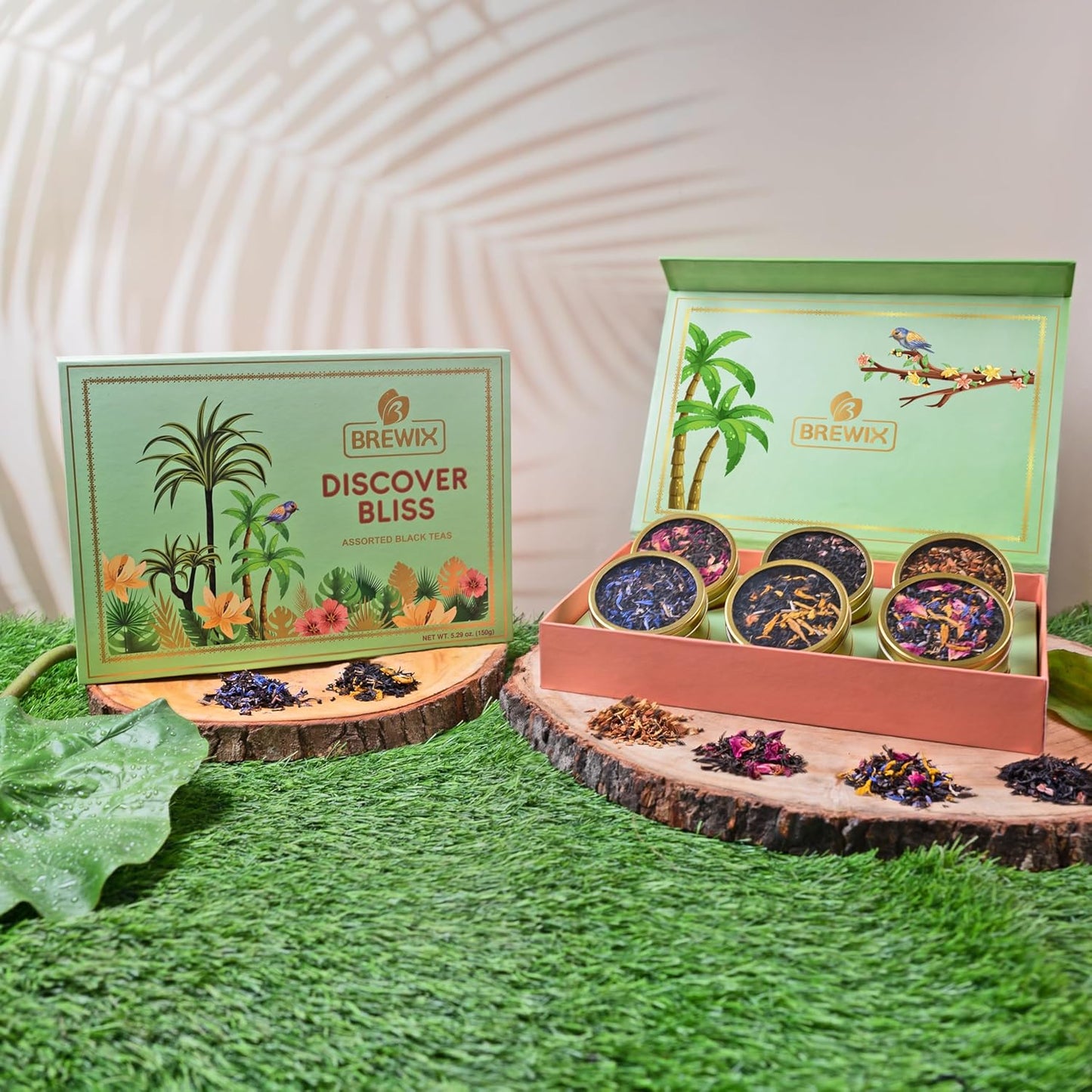 BREWIX, Discover Bliss Premium Assorted Tea Gift Set for Women (6 Premium Teas / 75+ Cup) | Tea Gift Sets For Tea Lover | Tin Caddy Presentation Box | Gifts for Her | Gifts for Women