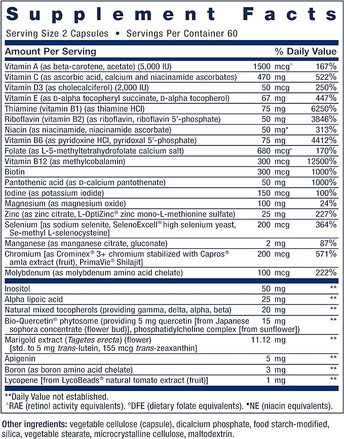 Life Extension Two-Per-Day Multivitamin, Vitamins B, C, D, zinc, 25 Vitamins, Minerals & extracts, 120 Capsules Bundle with N-Acetyl-L-Cysteine (NAC) 600 mg, 60 Capsules