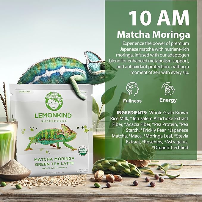 LEMONKIND Organic 3 Day Cleanse with Clinically Studied Prickly Pear - Keto-friendly, Plant-Based Protein & Gluten-Free, 15 Lattes (Coffee, Chocolate, Vanilla, Maqui & Matcha) + Blender Bottle