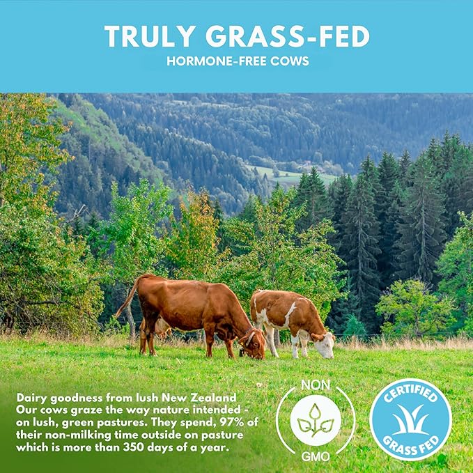 Opportuniteas Grass Fed Whey Isolate Protein Powder - Unflavored 28g Protein Powder Without Artificial Sweeteners, Hormone-Free Cows, Non GMO - 1lb
