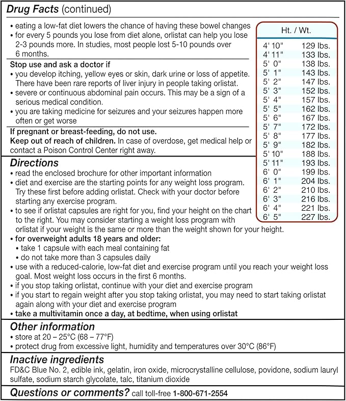 alli Diet Weight Loss Supplement Pills, Orlistat 60Mg Capsules, 170 Count