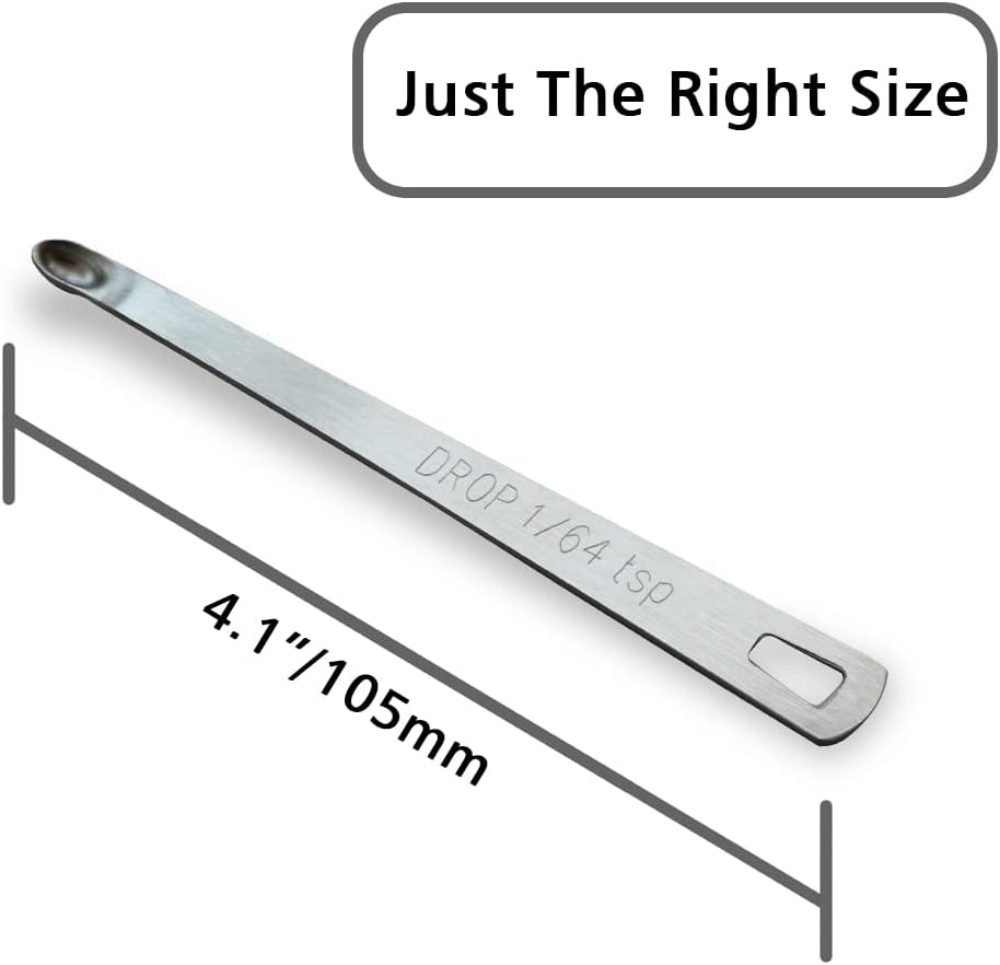 5PCS 1/64 Teaspoon(1/64tsp, 0.08ml, Drop) Single Tiny Measuring Spoon, Small Individual Stainless Steel Measure Spoons Only