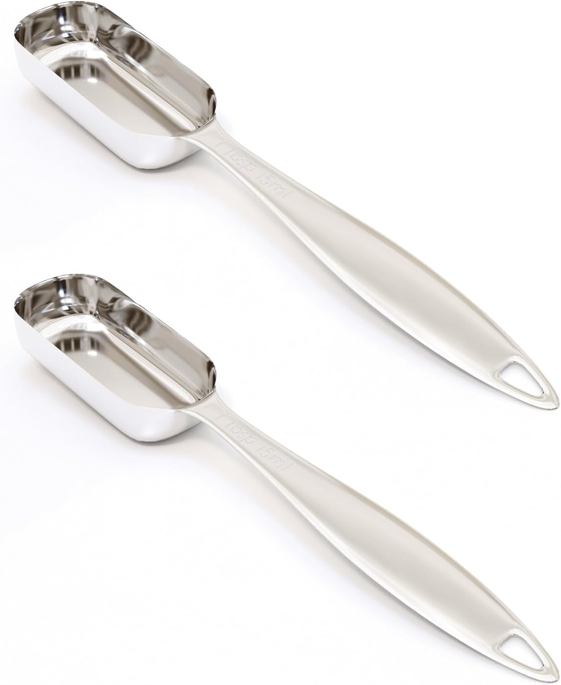 2PCS 1Tablespoon (1tbsp, 3tsp, 15ml, 1/2oz) Single Measuring Spoon, Individual Stainless Steel Long Handle Measure Teaspoon Only