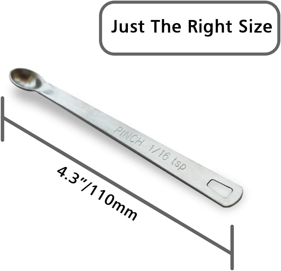 1PCS 1/16 Teaspoon(1/16tsp, 0.31ml, Pinch) Single Tiny Measuring Spoon, Small Individual Stainless Steel Measure Spoons Only