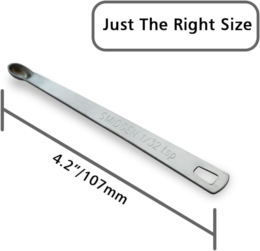 1PCS 1/32 Teaspoon(1/32tsp, 0.16ml, Smidgen) Single Tiny Measuring Spoon, Small Individual Stainless Steel Measure Spoons Only