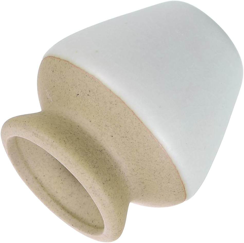 HARFINGTON Ceramic Chasen Stand 65mm Matcha Whisk Holder Teas Set Whisks Stand Traditional Matcha Tea Chasen Holder Tea Set Accessories for Tea Tasting, Gray White