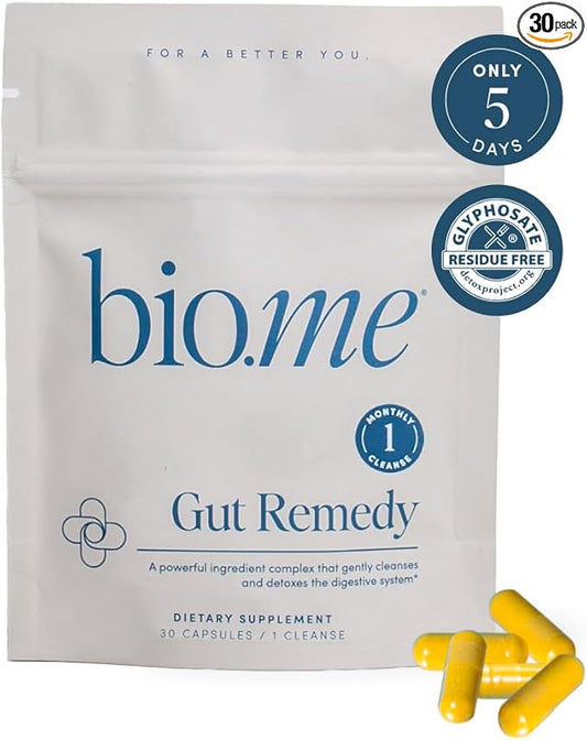 Gut Remedy Capsules (1 Monthly Cleanse) Gut Cleanse with Magnesium Citrate, Berberine, Immunolin, L-Glutamine - 5 Day Cleanse & Reset Digestive System, Remove Waste, Rebalance Gut Microbiome