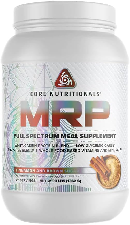 Core Nutritionals Platinum MRP Full Spectrum Meal Replacement, Sustained Release for All Day Amino Acid Support, 27G Protein, 20 Servings (Cinnamon and Brown Sugar)