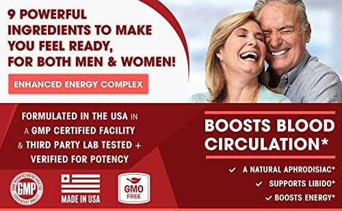 Horny Goat Weed Extract with Maca, Tribulus, L-Arginine, Ginseng - Enhance Energy & Performance for Men & Women - Boost Libido, Stamina & Sexual Health - 1000 mg Epimedium with Icariins Supplement
