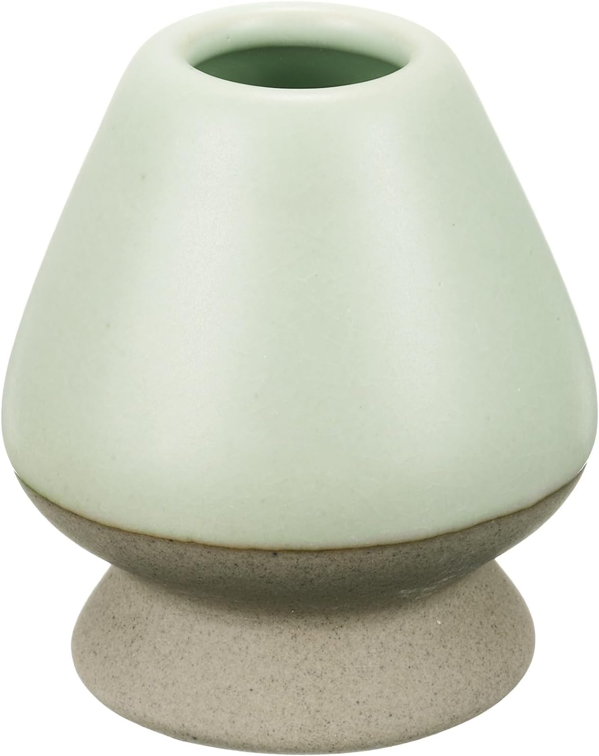 HARFINGTON Ceramic Chasen Stand 70mm Matcha Whisk Holder Teas Set Whisks Stand Traditional Matcha Tea Chasen Holder Tea Set Accessories for Tea Tasting, Beige/Light Green