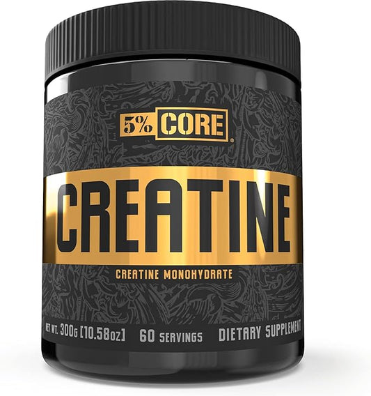 5% Nutrition Core Creatine | Micronized Creatine Monohydrate Powder | 5G, 5000mg, 60 Servings (Unflavored)
