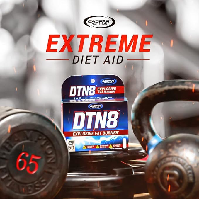 Gaspari Nutrition DTN8: Explosive Fat Burner, Natural Energy and Mental Focus, Adrenal and Stress Support (60 Capsules)