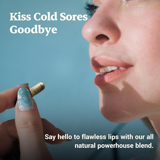 L-Lysine Cold Sore Treatment For Lips With Immune Support - L Lysine 1000mg Capsules, Chaga, Bee Propolis, Vitamin C, Zinc & Licorice Root Extract - Non-GMO, Vegetarian, 60 Capsules for Men and Women-HarmonyPath Wellness