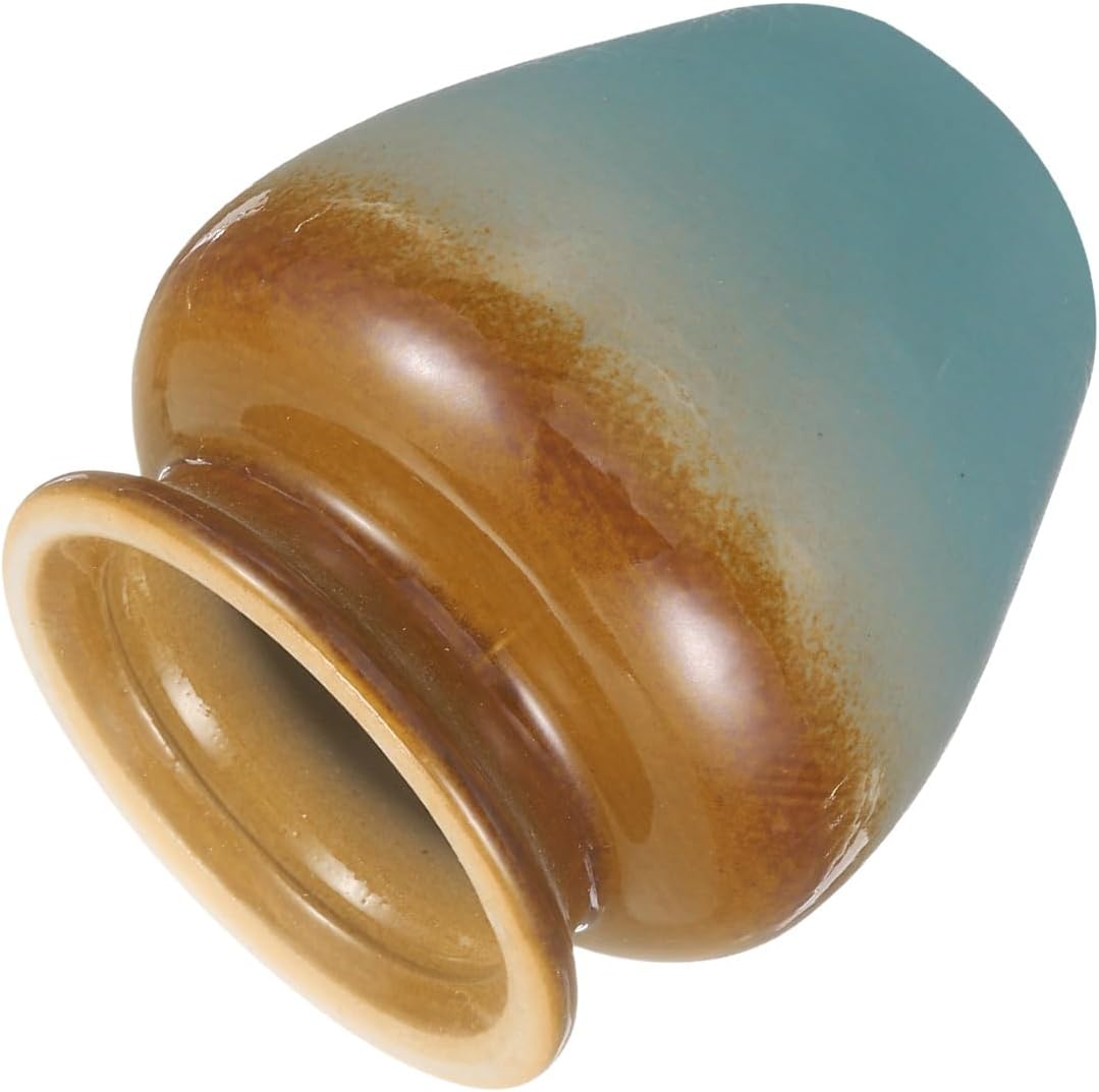 HARFINGTON Ceramic Chasen Stand 70mm Matcha Whisk Holder Teas Set Whisks Stand Traditional Matcha Tea Chasen Holder Tea Set Accessories for Tea Tasting, Brown/Blue