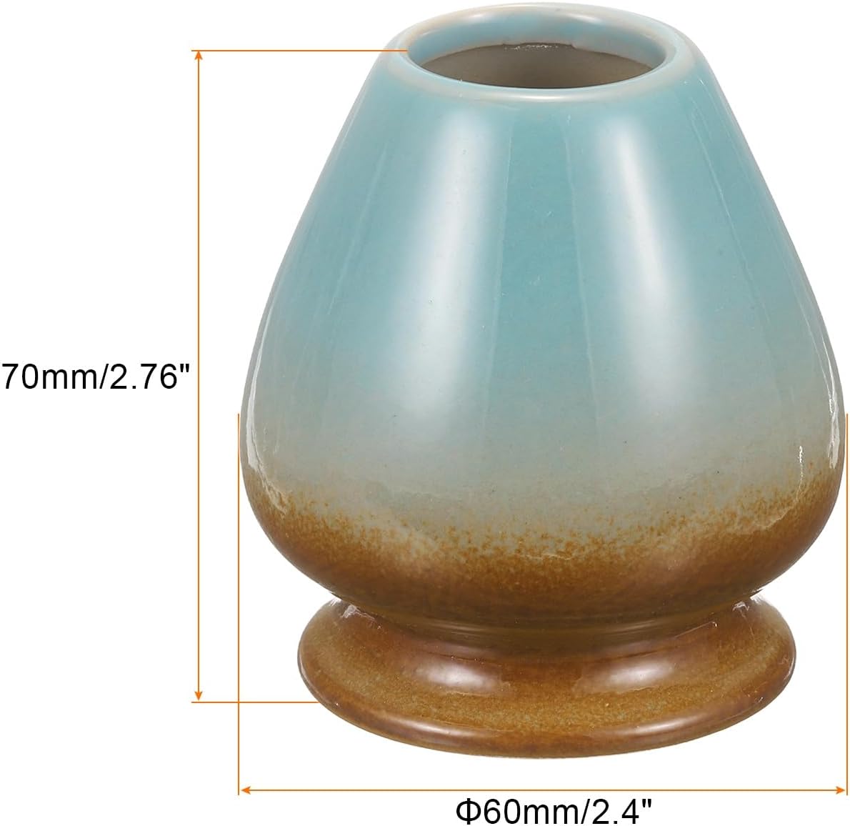 HARFINGTON Ceramic Chasen Stand 70mm Matcha Whisk Holder Teas Set Whisks Stand Traditional Matcha Tea Chasen Holder Tea Set Accessories for Tea Tasting, Brown/Blue