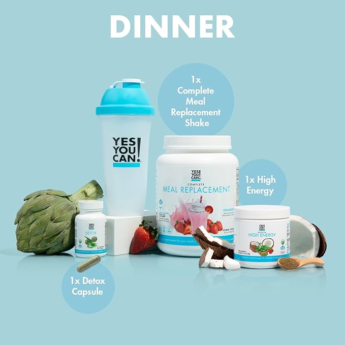Yes You Can! Detox Plus Kit (Meal Replacement Coffee, Aloe Vera Peach Lemonade) - Complete Meal Replacement Powder, High Energy Shake Booster, Aloe Vera Detox Supplement, Health Transformation