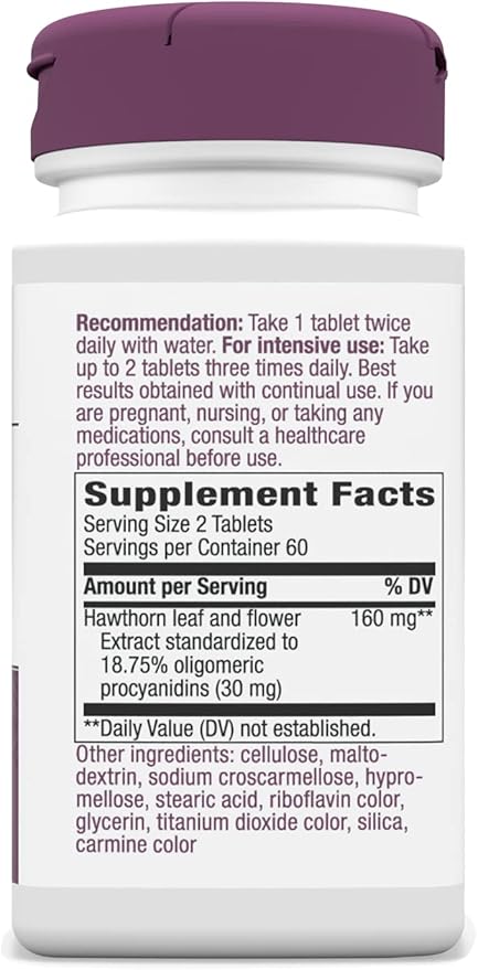 Nature's Way Heart Care Hawthorn Extract, Supports Healthy Heart Function*, 120 Tablets