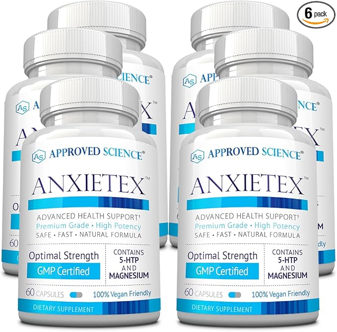 Approved Science Anxietex - Calm and Relaxation - L-Theanine and Magnesium - 60 Capsules - Vegan Friendly - 6 Month Supply-HarmonyPath Wellness
