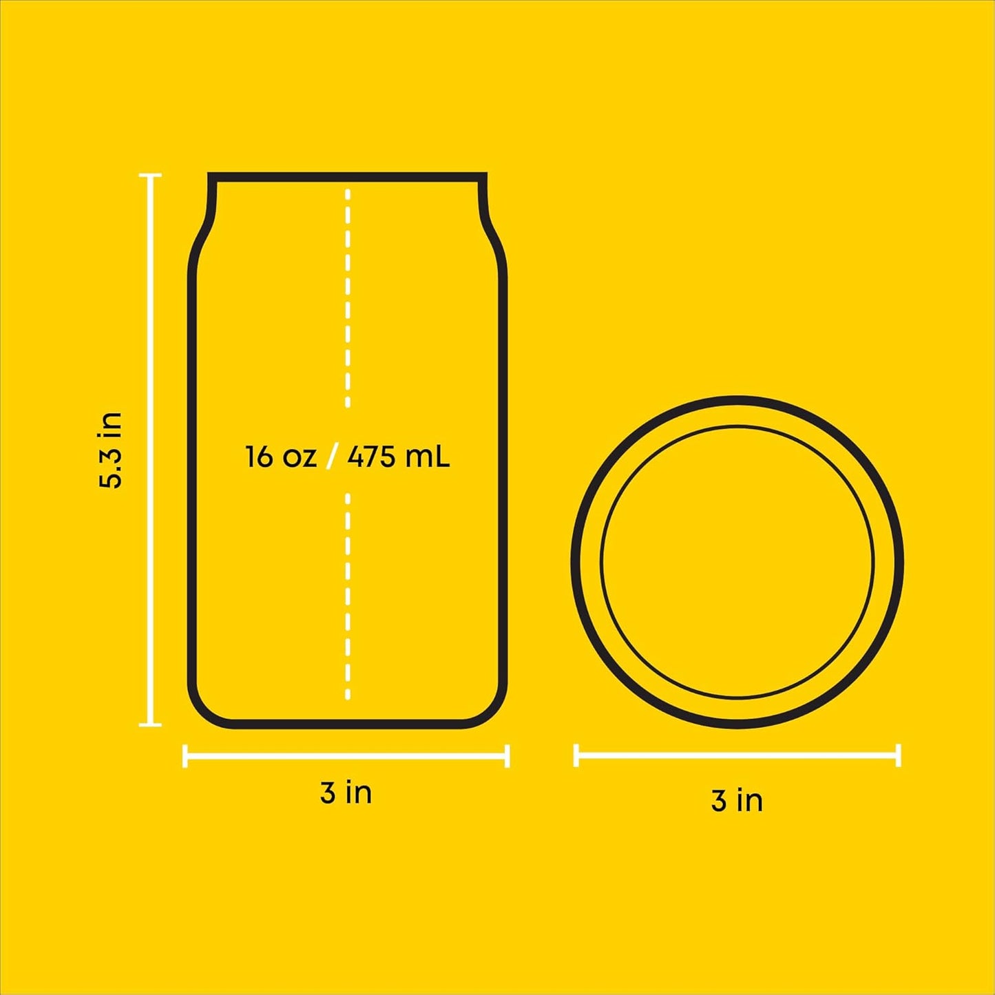 JoyJolt Disney Winnie the Pooh & Friends Flower Power Glass Tumblers with Lids and Straws, 16oz Glass Cups with Lids and Straws, Can Shaped Drinking Glasses Set of 4, Disney Gifts for Adults