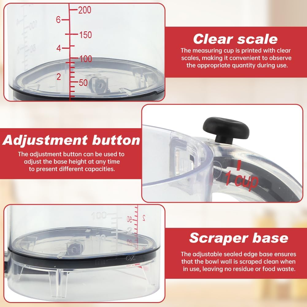 4-in-1 Adjustable Measuring Cup with Silicone Scraper, 250 ml / 1 Cup (¼, ⅓, ½, 1 Cup)