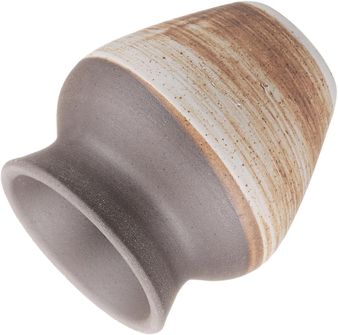 HARFINGTON Ceramic Chasen Stand 70mm Matcha Whisk Holder Teas Set Whisks Stand Traditional Matcha Tea Chasen Holder Tea Set Accessories for Tea Tasting, Earth Yellow/White