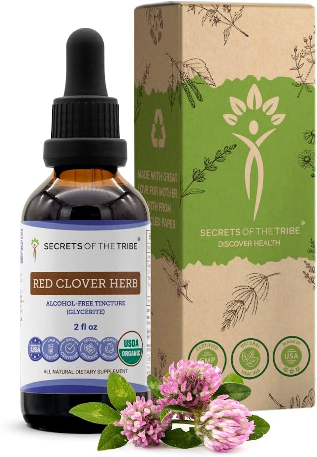 Red Clover Herb USDA Organic Tincture | Alcohol-FREE Extract, High-Potency Herbal Drops | Made from 100% Certified Organic Red Clover Herb (Trifolium Pratense) Dried Leaf and Flower 2 oz-HarmonyPath Wellness