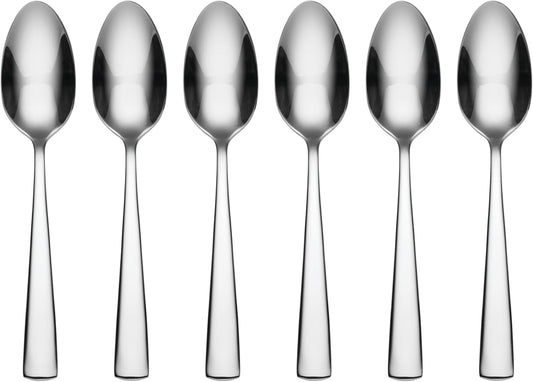 Oneida Nocha Everyday Flatware Teaspoons, Set of 6 18/0 Stainless Steel, Silverware Set