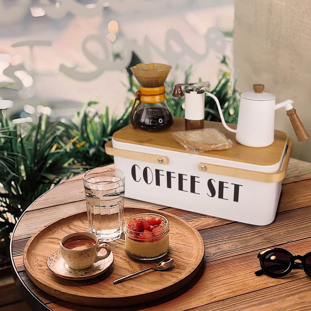 SOTECH Pour Over Coffee Maker Set Pour Over Coffee Dripper Manual Coffee Mill Grinder glass pour over coffee maker