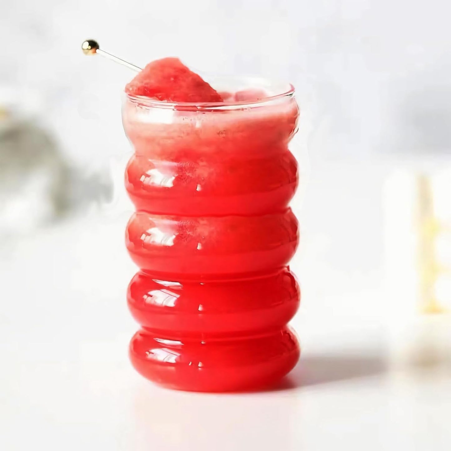 2 Pcs 20oz Drinking Glasses Set with Straws, Cute Iced Coffee Glass Cups, Iced Coffee Tumblers, Thick Drinking Jars for Smoothie, Boba Milk Tea, Ideal for Gift, with Straw Brush