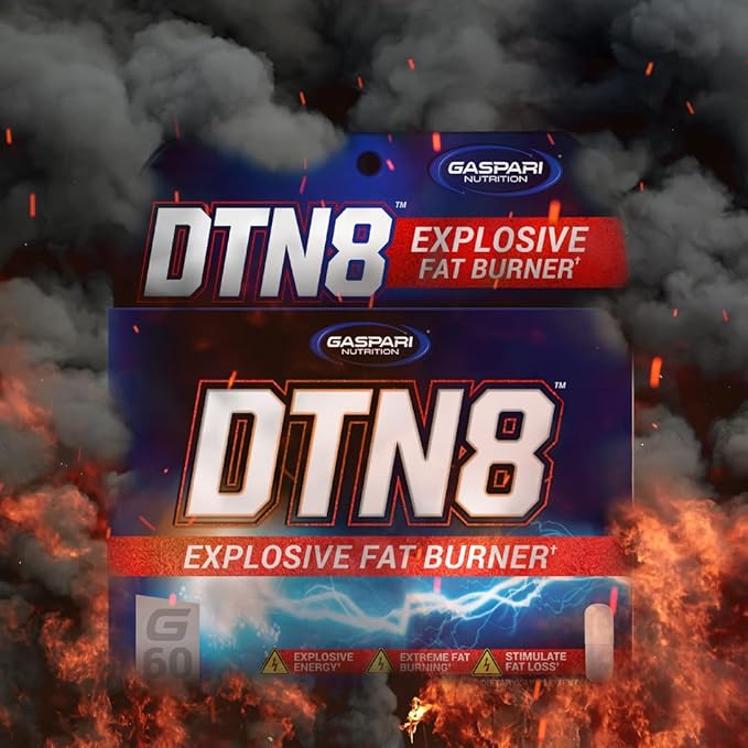 Gaspari Nutrition DTN8: Explosive Fat Burner, Natural Energy and Mental Focus, Adrenal and Stress Support (60 Capsules)