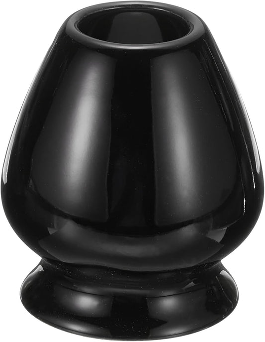 HARFINGTON Ceramic Chasen Stand 72mm Matcha Whisk Holder Teas Set Whisks Stand Traditional Matcha Tea Chasen Holder Tea Set Accessories for Tea Tasting, Black