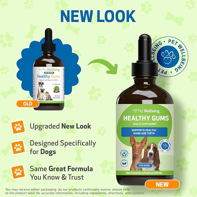 Pet Wellbeing Healthy Gums for Dogs - Gums & Dental Health, Oral Care, Healthy Breath, Coenzyme Q10, Zinc Oxide, Calendula, Marshmallow Root - Veterinarian-Formulated Holistic Topical 4 oz (118 ml)