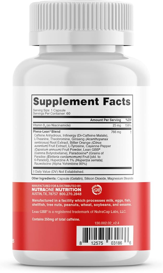 Anabolic Warfare Phena-Lean Premier Supplement from Thermogenic Body Composition Supplement – Fuel Your Fire, Promote Energy, Increase Focus* - 60 Capsules.