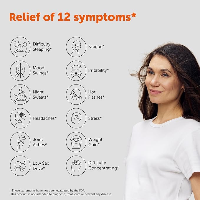 Amberen Menopause Supplements for Women, 180 Capsules, Clinically Shown to Help Support Hormone Balance, Multi-Symptom Relief from Hot Flashes, Night Sweats, Mood Swings & Low Energy-HarmonyPath Wellness