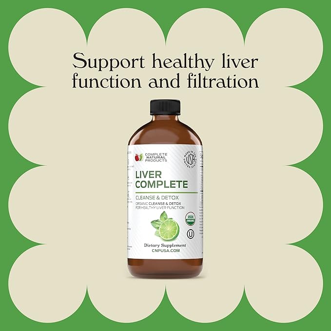 Liver Complete 16oz - Organic Liquid Liver Cleanse & Detox Supplement for High Enzymes, Fatty Liver, & Liver Support