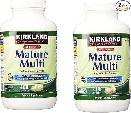 Kirkland Signature Adult 50+ Multi Vitamins & Minerals, 400 Tablets (2 Pack)