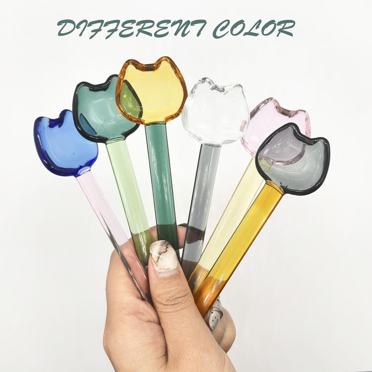 5 Pieces Coffee Spoons, Glass Coffee Stirring Spoon, Espresso Stirring Spoon, Coffee Teaspoons, 6inch Coffee Stirrers for Tea Cocktail Milkshake Cold Drink Home Bar Party