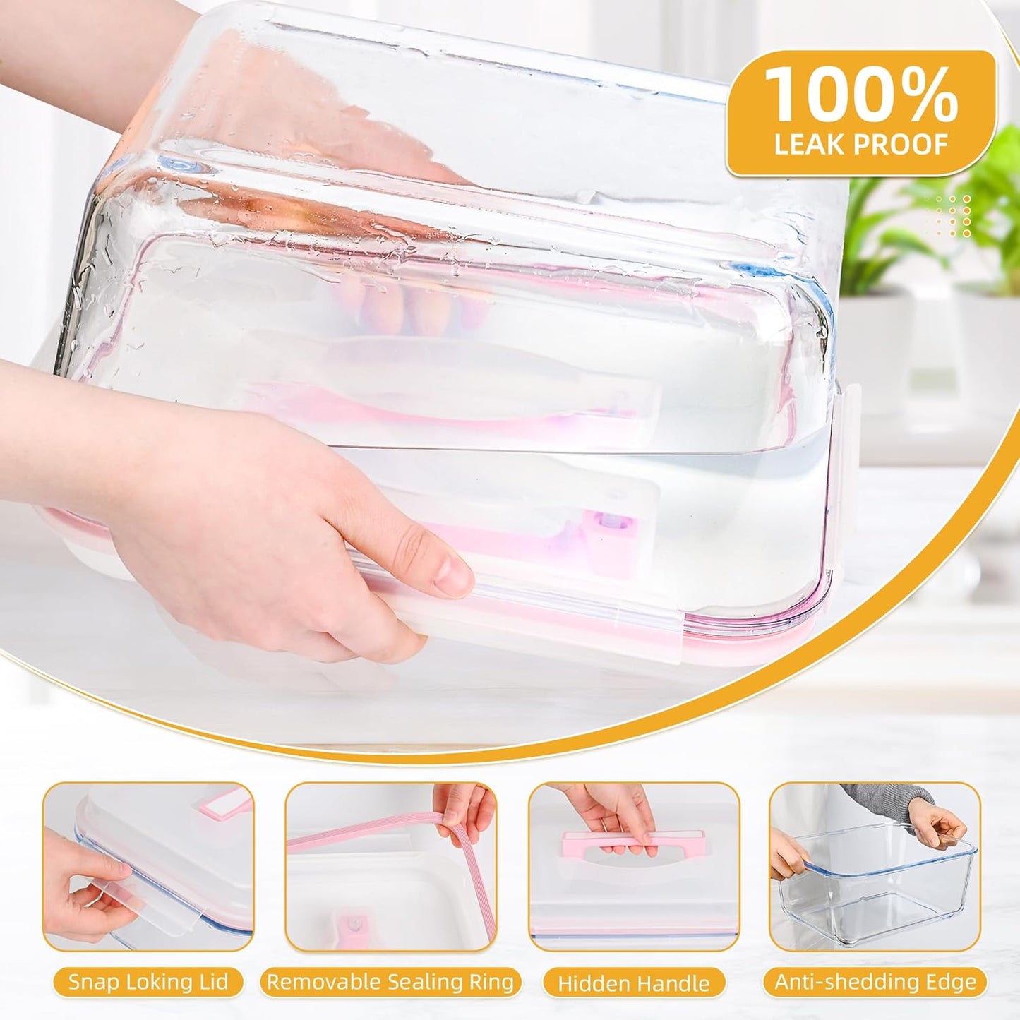 Glass Bread Box Airtight Bread Container, 190oz / 24Cup Large Glass Storage Containers with Lids, Ideal Airtight Food Storage Containers, Roasting Turkey/Chicken/Cookie, Oven&Dishwasher Safe