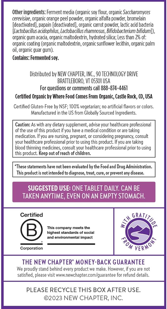 New Chapter Women's Multivitamin 40 Plus for Energy, Healthy Aging + Immune Support with 20+ Nutrients -- Every Woman's One Daily 40+, Gentle on the Stomach, 96 Count
