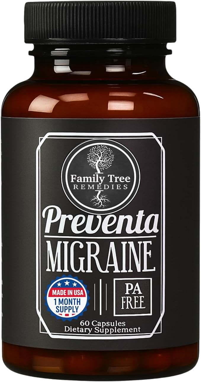 Preventa Migraine Relief Supplement – PA-Free Butterbur, Magnesium, Riboflavin, Feverfew – Daily Headache Prevention – 60 Capsules-HarmonyPath Wellness