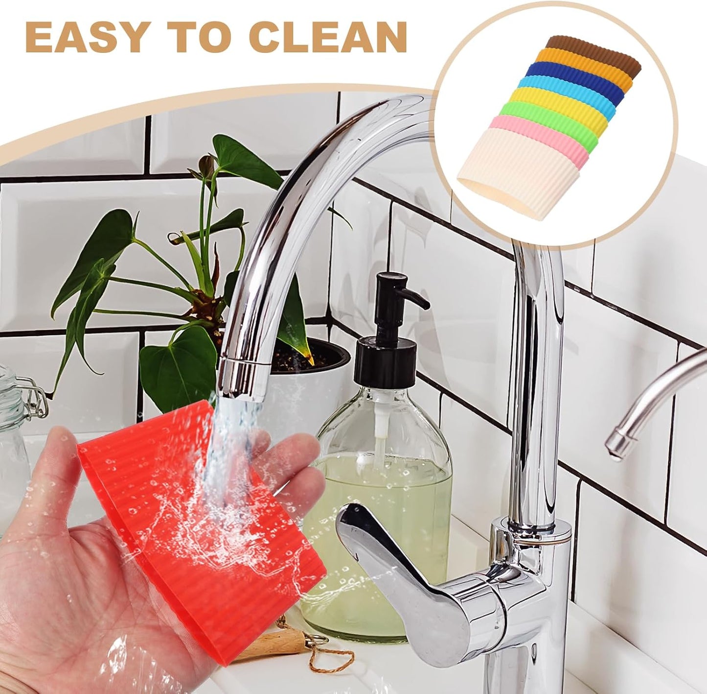 uxcell 6Pack Coffee Cup Sleeves, Reusable Silicone Heat Resistant Cup Protective Sleeve Nonslip Mug Protector Cover for Home Travel Coffee Mug Glasses Water Bottle Boots, Gray