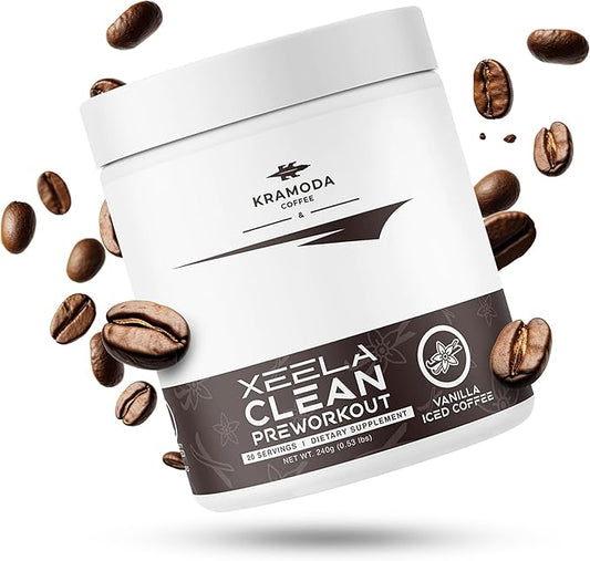 XEELA Pre Workout - Clean & Tested - Jitter Free, Safe, and Natural - Increase Thermogenic Energy, Focus, and Endurance w/Creatine, Organic Caffeine, and Plant Based Citrulline (Vanilla Iced Coffee)