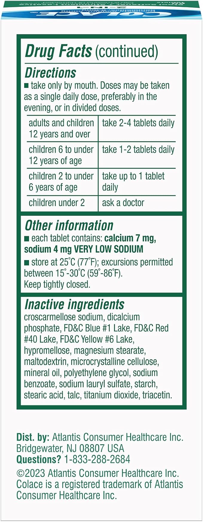 Colace 2-in-1 Stool Softener Plus Stimulant Laxative for Gentle Effective Constipation Relief, Docusate Sodium Plus Sennosides, 60 Count (Pack of 2)-HarmonyPath Wellness