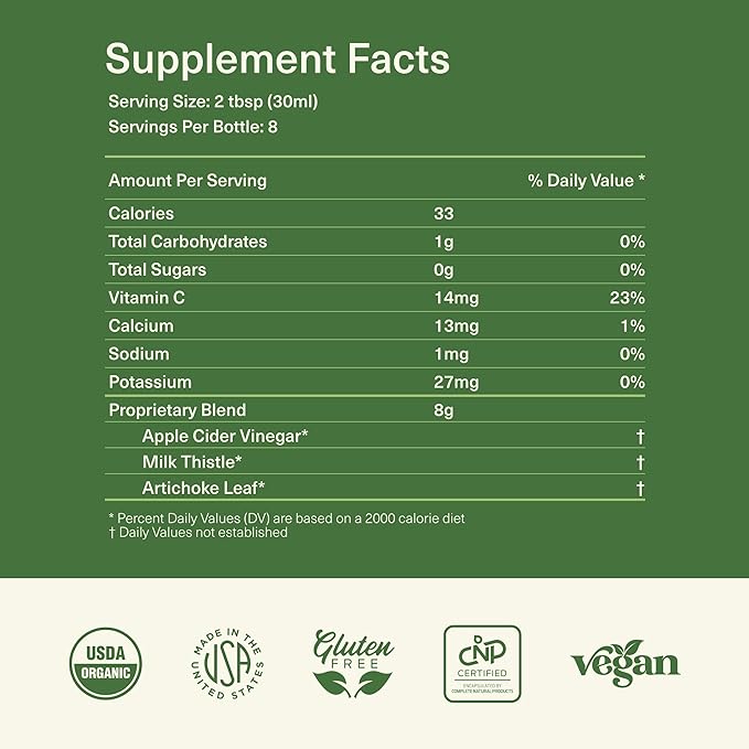 Liver Complete 8oz - Organic Liquid Liver Cleanse & Detox Supplement for High Enzymes, Fatty Liver, & Liver Support